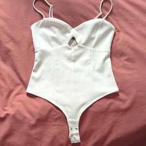 White Keyhole Bodysuit